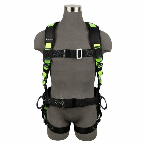 Safewaze PRO Construction Harness: 3D, MB Chest, TB Legs, Fixed Waist Pad FS170